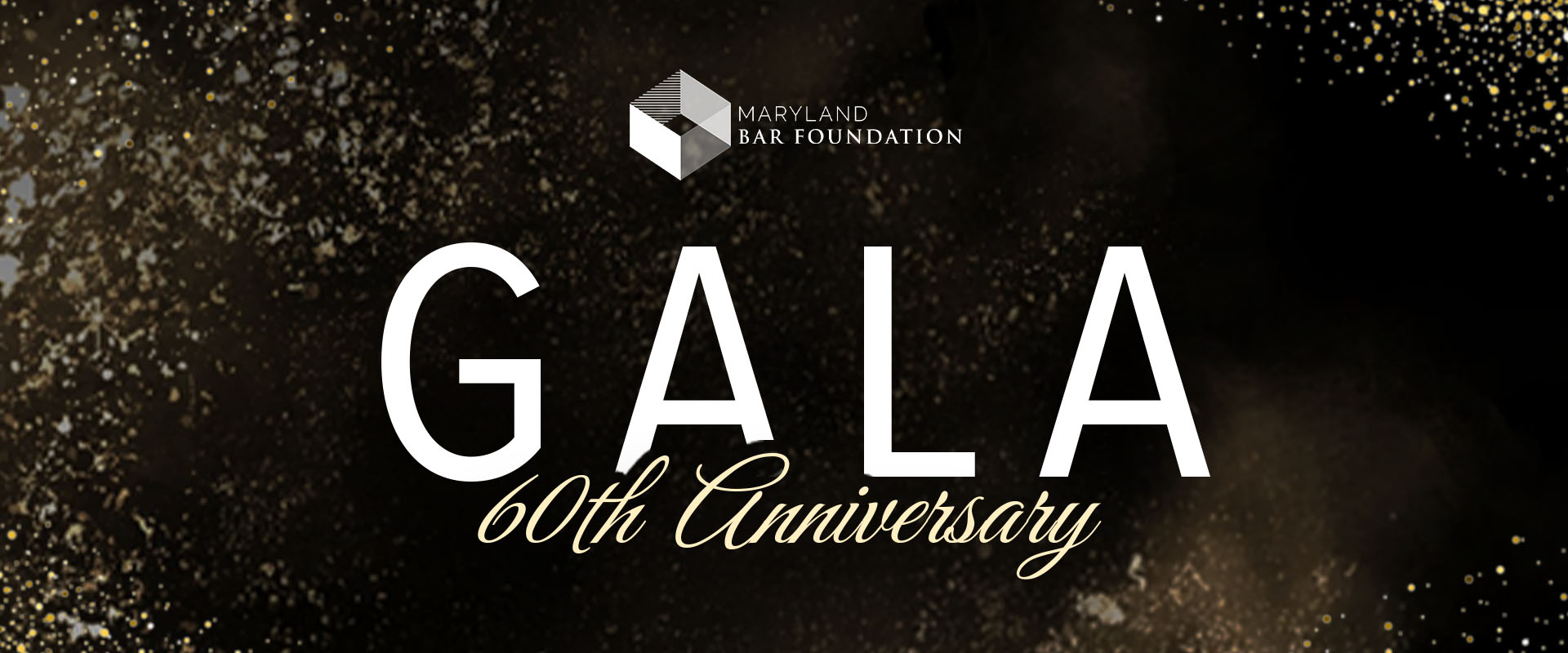 Maryland Bar Foundation Gala text with black background with sparkles
